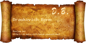 Draskovich Bene névjegykártya